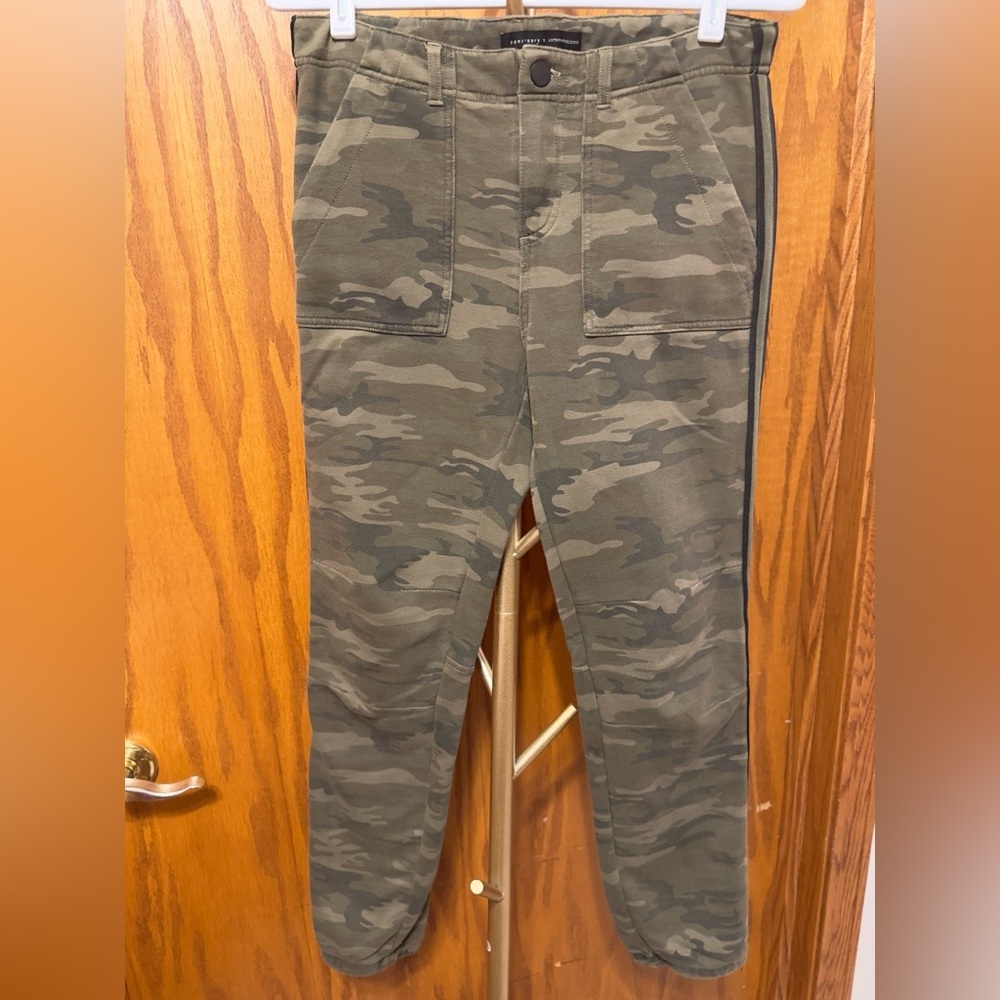 Sanctuary X Anthropologie Green Camouflage Stretch Pants w/side stripes Sz. 26 - Picture 6 of 16